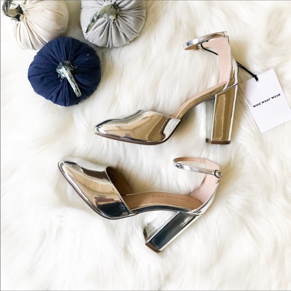 Who What Wear Juliet Metallic Heels, 7